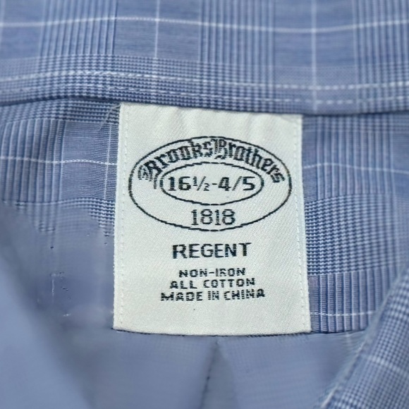 Brooks Brothers Regent Standard Fit Blue w/ White Pattern Dress Shirt - Picture 4 of 5